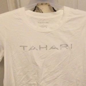 White silver rhinestone tee shirt by Tahari